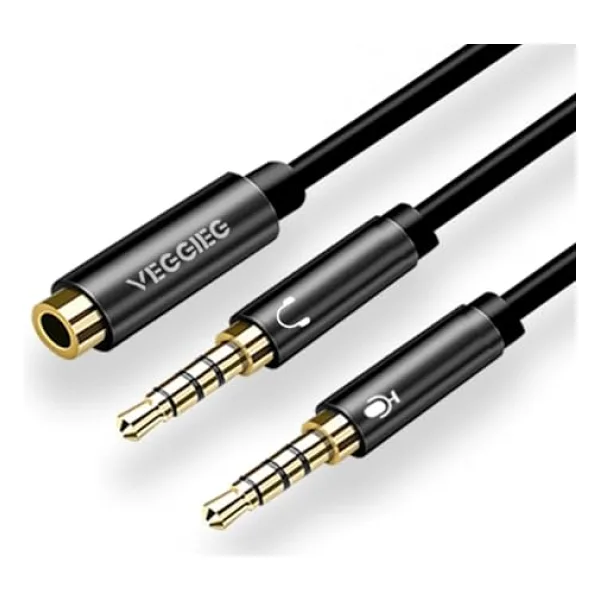 Veggieg 3.5mm Kulaklık Ve Mikrofon Ayırıcı Y Kablo