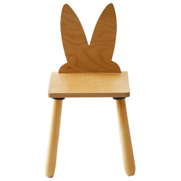 Wood & Joy Doğal Ahşap Çocuk Sandalye Tavşan