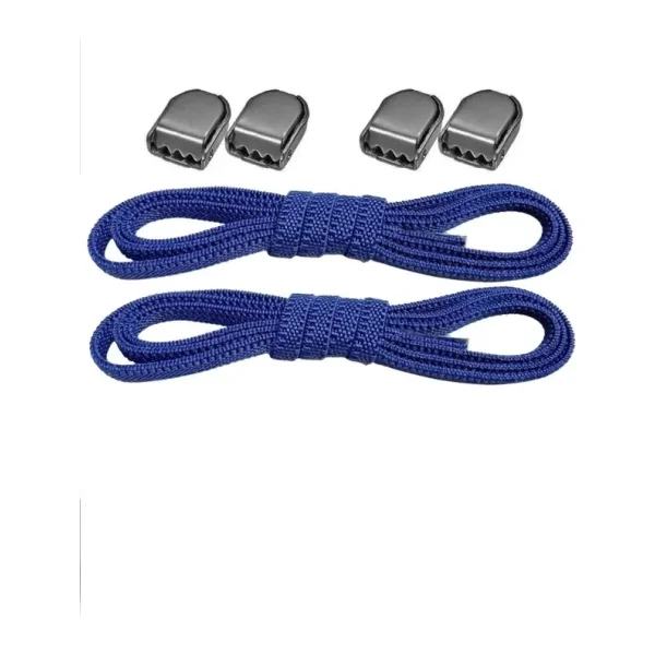 Akıllı Kilitli Ayarlanabilir 1 Çift Saks Mavisi 6 MM Lastik Pratik Bağcık