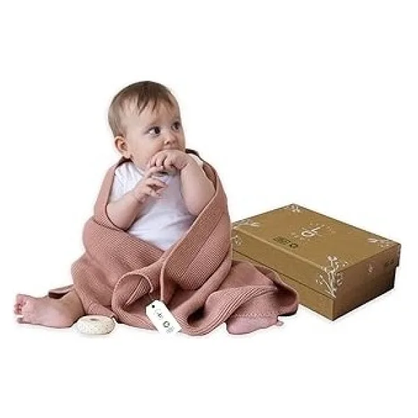 ALINA%100 Organik Pamuklu Bebek Battaniyesi Kızlar/erkek Çocuklar Için 80X100 cm - Kundak ve Bebek Battaniyesi, Yumuşak Hafif Örgü Battaniye (Pembe)