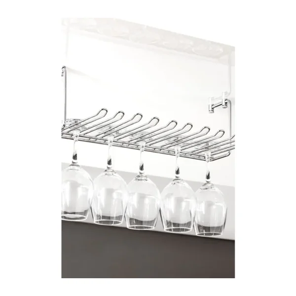 almital mobilya aksesuarları furniture accessories Tavana Bağlantılı 5 Bölmeli Siyah Kadeh Askısı