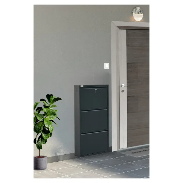 Arpelia 3'lü Kilitli Metal Ayakkabılık