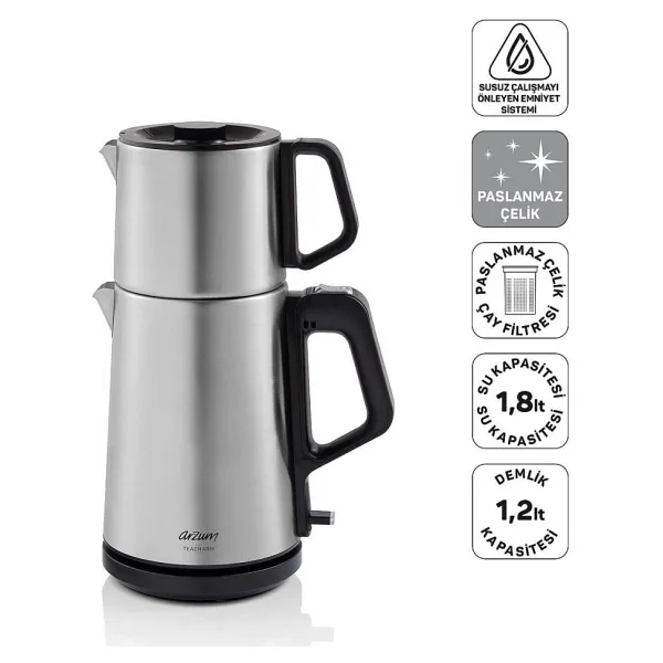Arzum AR3149 Teacharm 1800 W Çelik Çay Makinesi