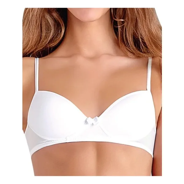 Bestin Kadın Beyaz Desteksiz Yumuşak Kaplı Balensiz Alıştırma Sütyeni, 65B, D853LX-89C0018322361