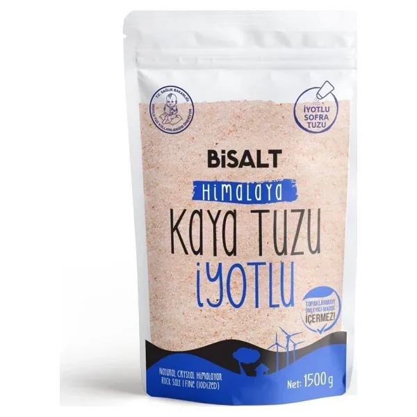 Bisalt Himalaya Kaya Tuzu İnce İyotlu 1500 G (Ekonomik Boy)
