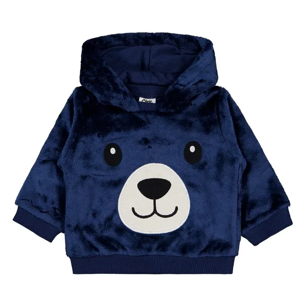 Civil Baby Ayıcık Nakış ve Kulaklı 6-18 Ay Sweatshirt - Lacivert 12-18 Ay