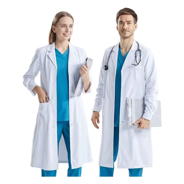 CoatCool Laboratuvar önlüğü, pamuk, kadın, erkek, önlük, beyaz, düğmeli doktor önlüğü, 3 cepli, uzun kollu, laboratuvar mantosu, kimya önlüğü, iş kıyafeti, doktor mantosu, koruyucu kıyafet,