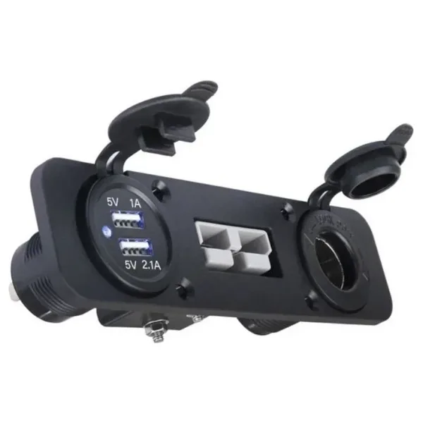 Dişi Araç Çakmaklık ve 2x5V USB Paneli - Anderson Power Soketli