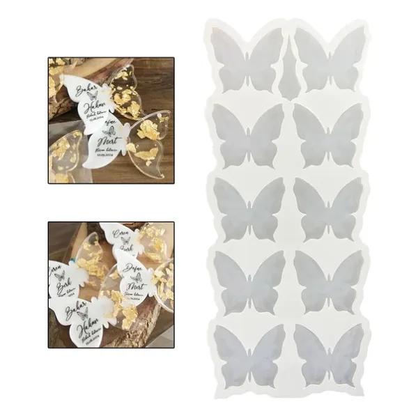 Epoksi Reçine Silikon Kalıp Çoklu Kelebek Magnet Kalıbı Seri Döküm Kalıbı 7 Cm 10 Lu