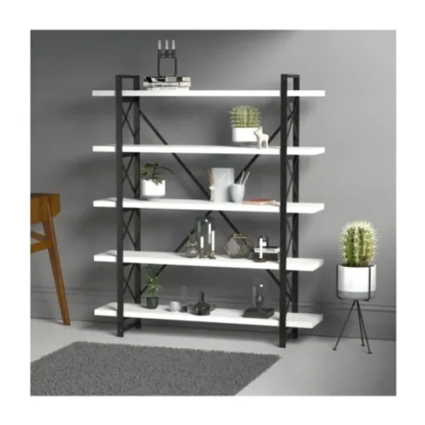 Evdemo Wood Metal Kitaplık