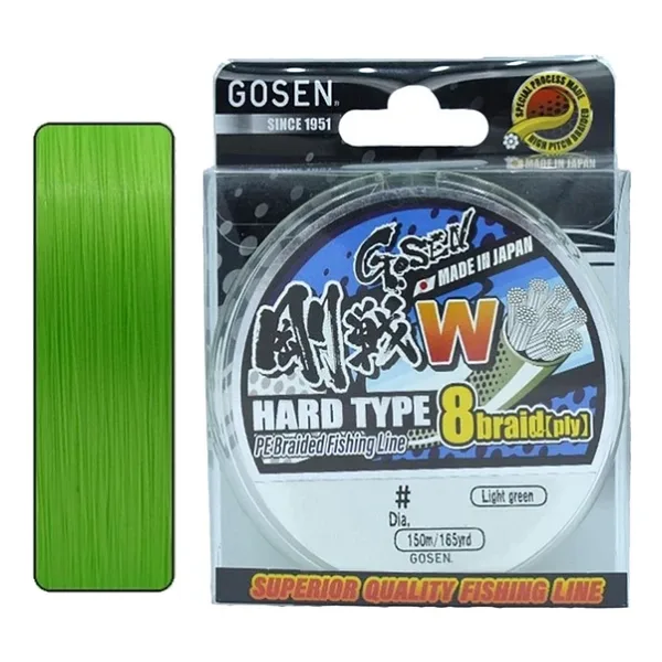 Gosen W8 Hard Type 8x 150 M Açık Yeşil İp Misina 2.0 Pe / 0.24 Mm / 15 Kg 2.0 Pe / 0.24 Mm / 15 Kg
