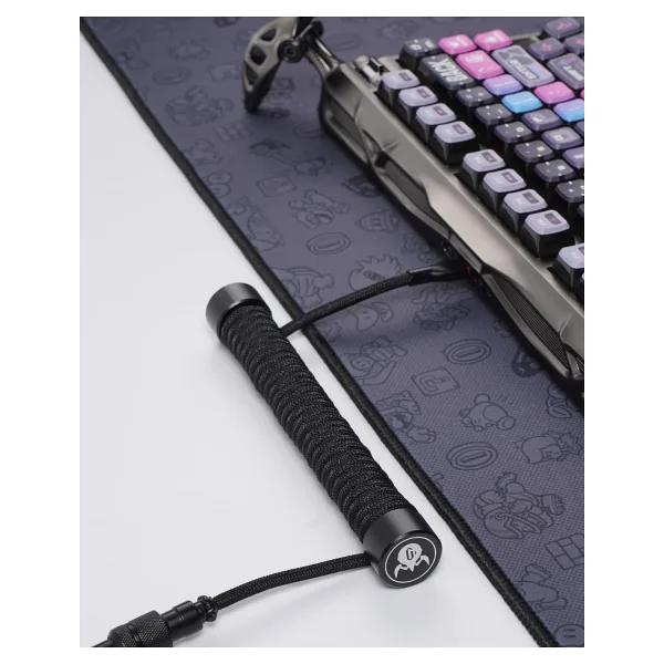 GravaStar Sarmal Aviator USB to Type-c Mekanik Klavye Uyumlu Oyuncu Kablosu, 1.85m, Siyah