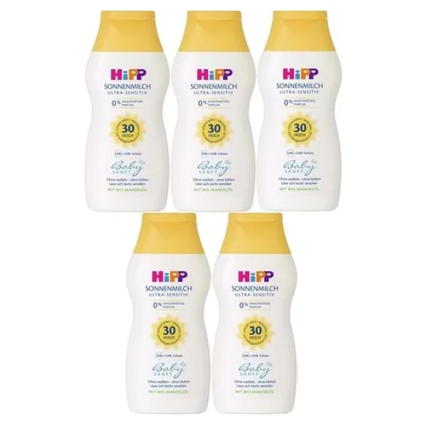 Hipp Babysanft Spf 30 200 ml 5 Adet Bebek Güneş Sütü