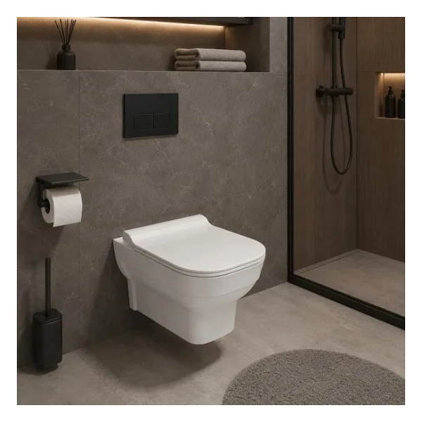 Kale Loft Kanalsız Asma Klozet + Ultra Slim Yavaş Kapanan Klozet Kapağı (Beyaz)