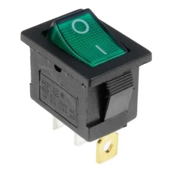 KCD1-1 Yeşil Işıklı On/Off Anahtar 3 Pin