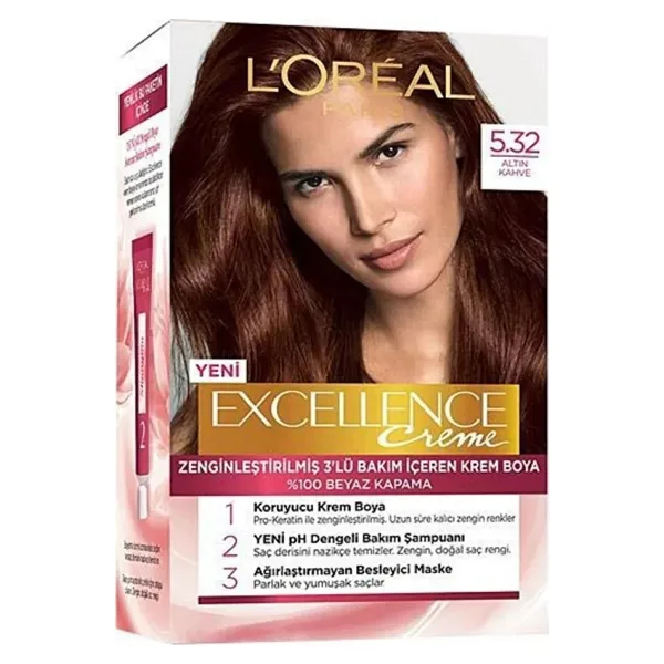 L'Oreal Paris Excellence Creme 5.32 Altın Kahve Saç Boyası