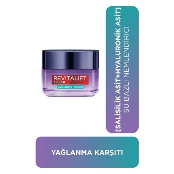 L'Oreal Paris Revitalift Filler Yağlanma Karşıtı 50 ml Jel Nemlendirici Krem