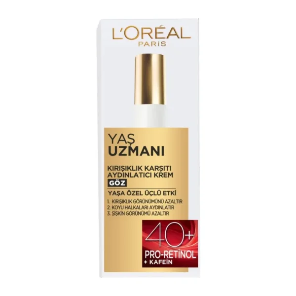 L'Oreal Paris Yaş Uzmanı 40+ Kırışıklık Karşıtı Aydınlatıcı Göz Kremi 15 ml