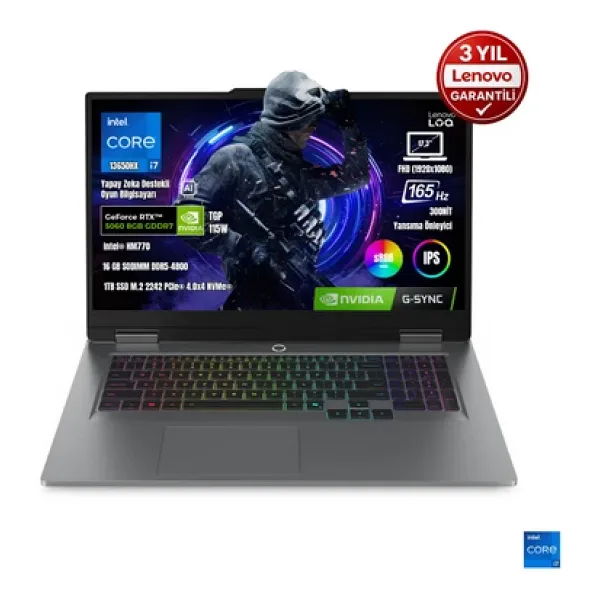 Lenovo LOQ 17IRX10 83JH00CNTR i7-13650HX 16 GB 1 TB SSD RTX5060 17.3" Full HD Gaming Laptop