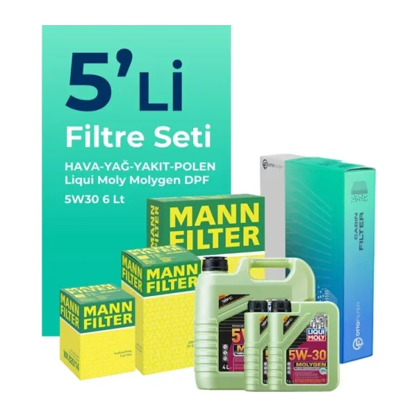 MANN Peugeot Boxer 2.2 Dizel Filtre Bakım Seti Liqui Moly Motor Yağlı (2006-2013) 5 Li