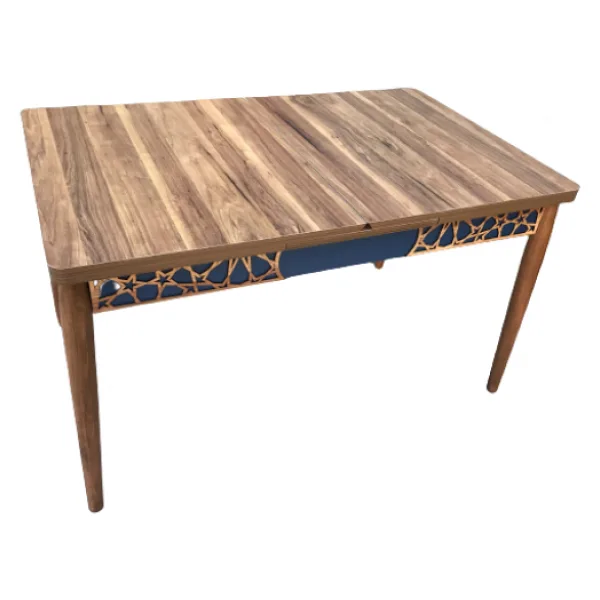 Masa 17908 KÜTÜK Desen MOTİF Model Orta Açılır Ahşap Kayın Retro Ayak El Yapım