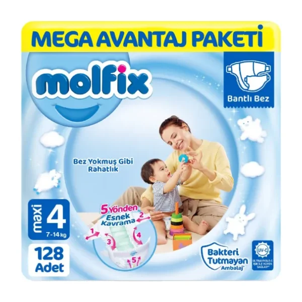 Molfix 4 Numara Maxi 128'li Bebek Bezi