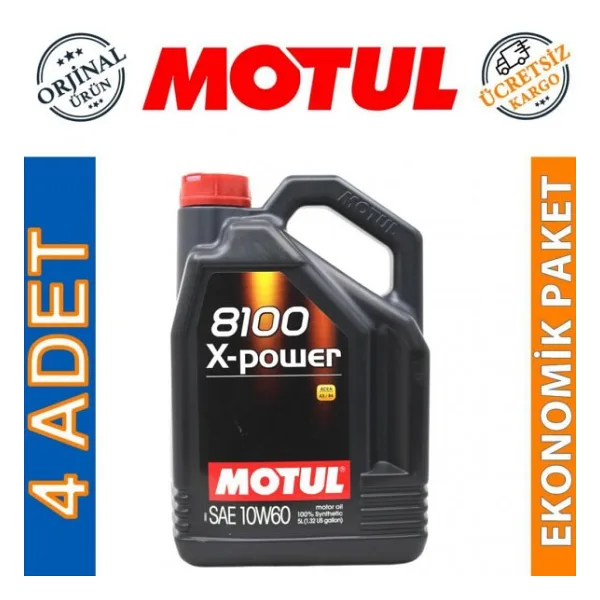 Motul 8100 X-Power 10W-60 4'lü 5 lt Motor Yağı
