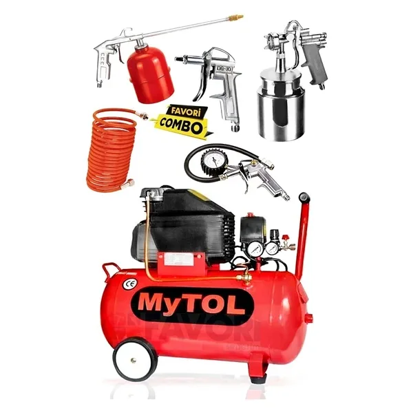 Mytol Profesyonel Hızlı Motor 50 Lt Hava Kompresörü 5 Parça Havalı Set