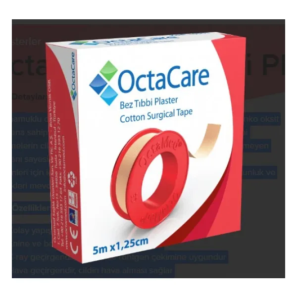 Octacare Bez Tıbbi Plaster 5 M X 1,25 Cm 1 Adet