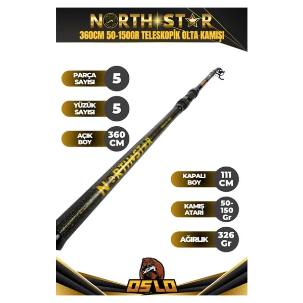 Oslo North Star 360Cm 50-150Gr Teleskopik Olta Kamışı