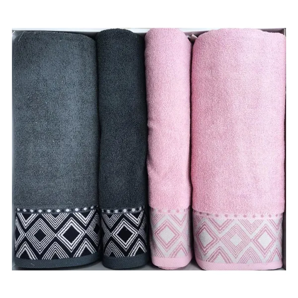 Özdilek Snazzy Best Set Antrasit-Pembe - 90 x 150 cm - 50 x 90 cm
