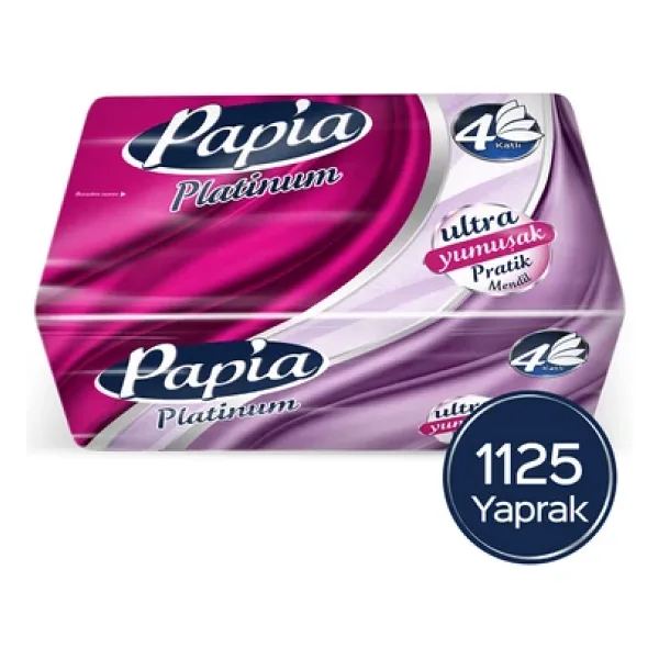 Papia Platinum Pratik Mendil 125 Yaprak (4 Katlı) 1125 Yaprak (9PKx125)