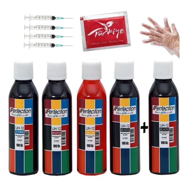 Perfection Hp Deskjet 4654 / 4655 / 4657 Uyumlu Kartuş Dolum Seti 5 x 100 ml