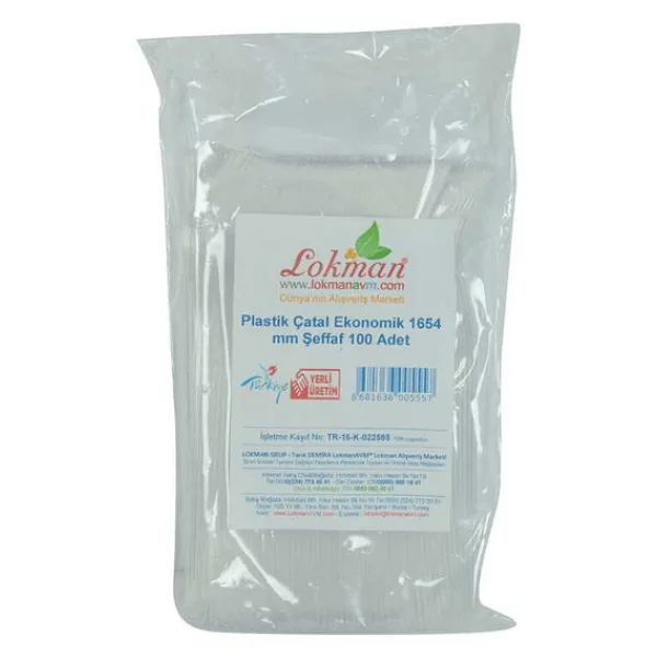 Plastik Çatal Ekonomik 1654 mm Şeffaf 100 Adet 1 Paket - OEM458-10703