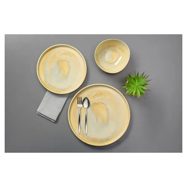 Porland Stoneware Pearl 3 Parça Tek Kişilik Yemek Takımı