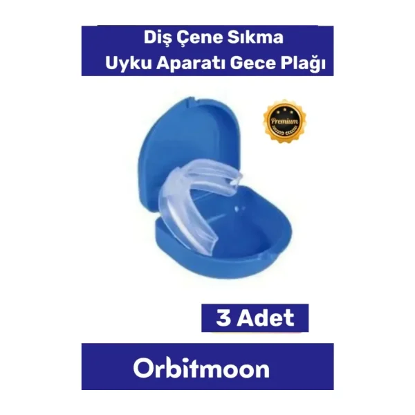 Premium Özel Seri Gece Plağı Çene Diş Sıkma Gıcırdatma Önleyici Koruyucu Diş Aparatı 3 Adet