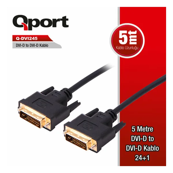Qport Q-DVI245 5 m DVI Kablo