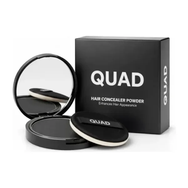 QUAD Siyah Saç & Sakal Toz Kapatıcı Dolgunlaştırıcı Pudra - Doğal Topik Etki 10gr