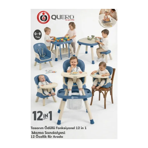 Quero Yummy 12 in 1 Fonksiyonel Mama Sandalyesi