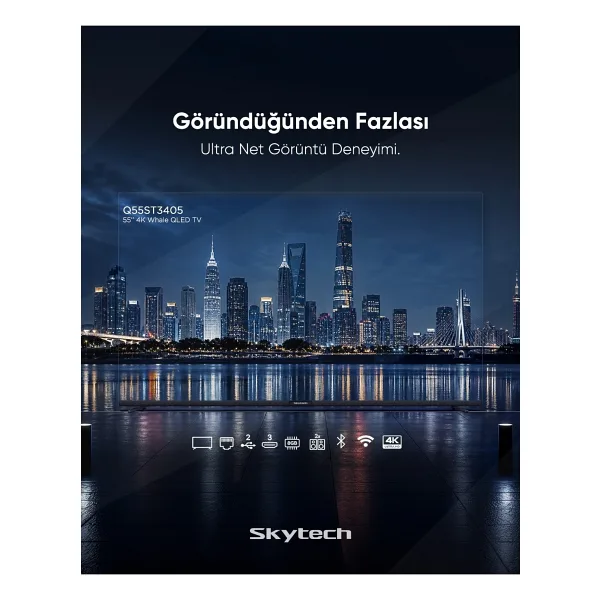 Skytech Q55ST3405 4K Ultra HD 55" 139 Ekran Uydu Alıcılı Smart QLED TV