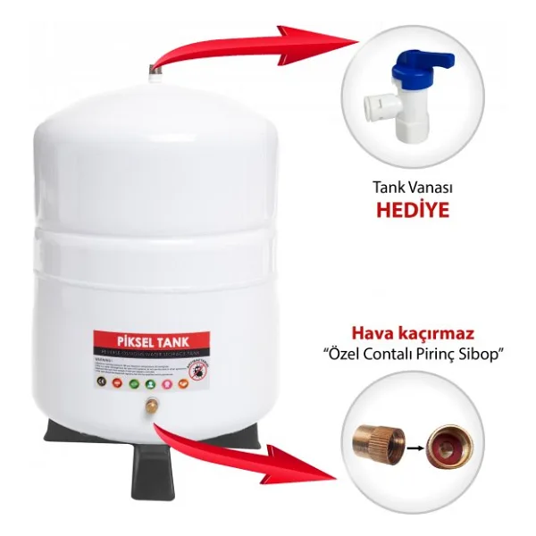 Su Arıtma Cihazı Tankı 2.2 Galon 8 Litre Metal Tank
