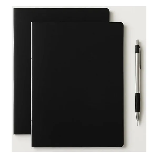 Tanıtım Özel Tasarım Siyah Kraft Kapaklı A4 Defter - 180 Derece Açılabilir, Sırtı DIKIŞLI,%100 El Işçiliği, Ofis, Okul, Günlük Kullanım Için Ideal Defter (Noktalı)