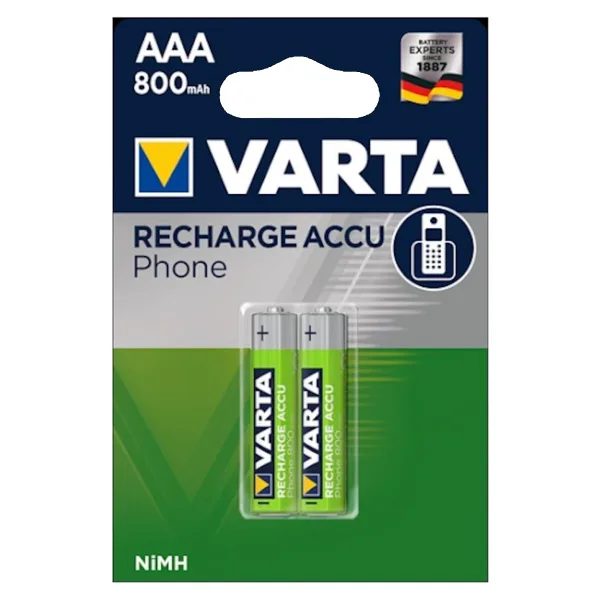 Varta 58398 Phone 800 mAh 2'li Şarjlı AAA İnce Kalem Pil