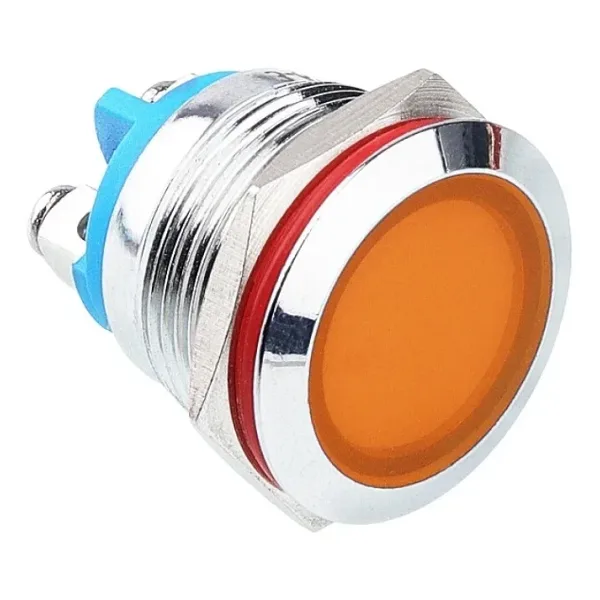 WD19L-P0 19mm 12-24V Metal Sinyal Lambası - Sarı