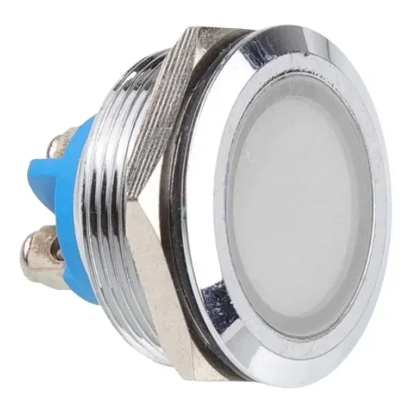 WD25L-P0 25mm 12-24V Metal Sinyal Lambası - Beyaz